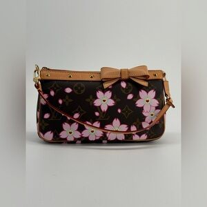 LOUIS VUITTON Monogram Cherry Blossom Takashi Murakami Pochette Accessories Bag
